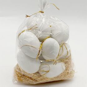 12 Pcs Easter Eggs White Plastic Eggs Fake Eggs; 2.4 In; For Crafts Hanging Plastic Basket Fillers DIY Painting Decorating Easter Gift Artificial
