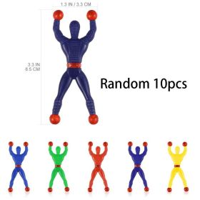10pcs Random Wall Climbing Toy; Wall Tumblers Sticky Toys; Sticky Wall Climbers Rolling Men Creative Tricky Toys For Boys And Girls; Birthday Par