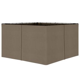 Outsunny 9.84' x 11.8' Universal Gazebo Sidewall Set with 4 Panels, Hooks/C-Rings Included for Pergolas & Cabanas, Brown