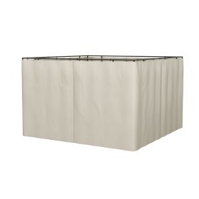 Outsunny 9.84' x 11.8' Universal Gazebo Sidewall Set with 4 Panels, Hooks/C-Rings Included for Pergolas & Cabanas, Beige