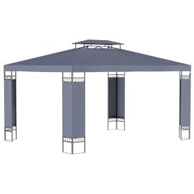 Outsunny 13' x 10' Patio Gazebo Outdoor Canopy Shelter with Double Vented Roof, Steel Frame for Lawn Backyard and Deck, Gray