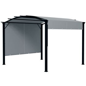 Outsunny 11x11 Retractable Pergola Canopy Gray Steel Frame Sun Shade for Backyard Outdoor