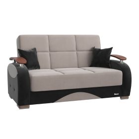 PrimeNest Yalise Collection Upholstered Convertible Loveseat with Storage