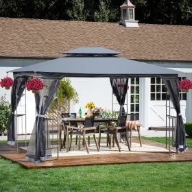 13x10 Outdoor Patio Gazebo Canopy Tent With Ventilated Double Roof And Mosquito net(Detachable Mesh Screen On All Sides),Suitable for Lawn, Garde