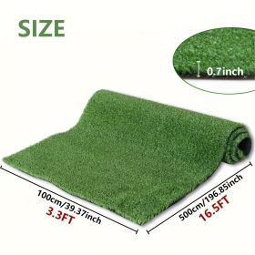 3ft x 16ft Premium Artificial Turf Mat with Drainage Holes. Thick Fake Grass with Rubber Backing