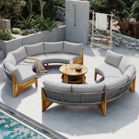 U_STYLE 6 - Person Outdoor Seating Group with Cushions and A Coffee Table(old sku:WY000379AAE)