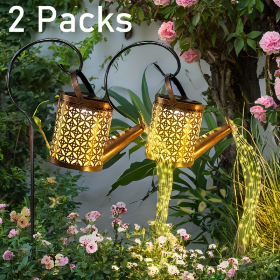Solar Lights Outdoor Decorative, Metal Solar Watering Can Outdoor Lights Waterproof, Hanging Garden Decor Yard Lights Outside Patio Lawn, Gifts F (Option: 2pack)