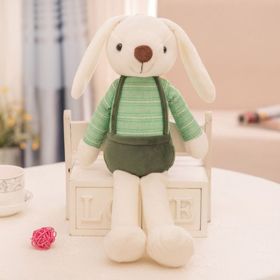 Easter Bunny Plush Toy Cute Dangle Ear Rabbit Doll Pillow Children's Gift (Items: 15.75 inch, Color: Green Clothes)