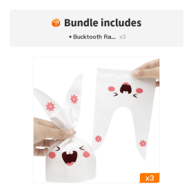 50pcs Easter Bunny Cellophane Treat Bags Candy Gift Wrap Bags Party Favors Supplies Rabbit Ear Bags (Style: Bucktooth Rabbit*3)