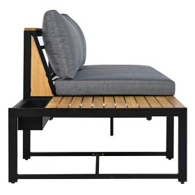 TREXM Patio Furniture Set with Loveseats, 4 Pieces Outdoor Sofa Set with Waterproof Cushions, Patio Furniture with Durable Iron-Wood Design for G (Color: as Pic)