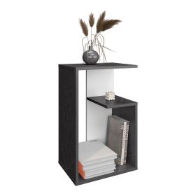 Stebbins Side Table, 2 Shelves (Color: Onyx / White)