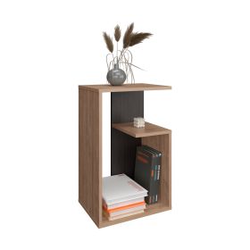 Stebbins Side Table, 2 Shelves (Color: Pine / Black Wengue)